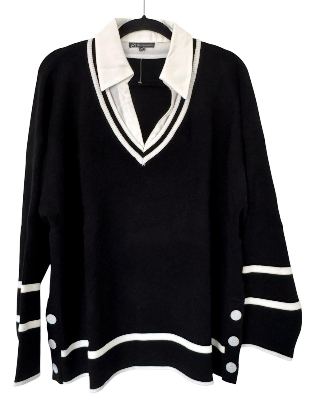 Adrianna Papell V-Neck Twofer Sweater Top - NWOT - Picture 4 of 11
